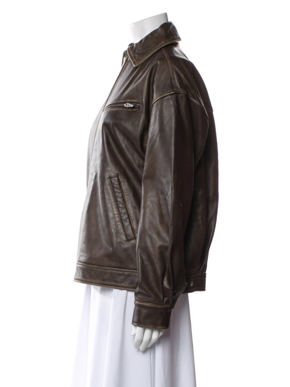 *SOLD OUT* Reformation x Veda Brown Leather Jacket - Picture 2 of 4